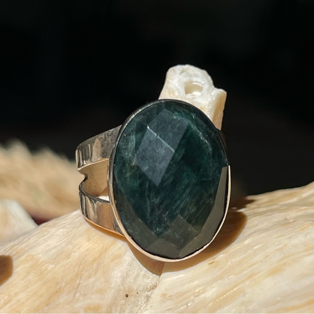 Jay King Mine Finds Sterling Silver Natural green Apatite sterling silver ring